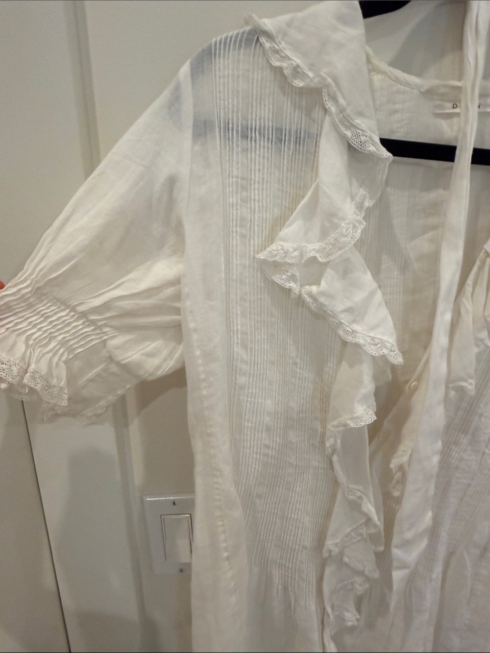 Doen Cream Ruffled Tie-Front mini dress - Picture 3 of 12